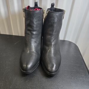 Vince Camuto Black Leather Ankle Boots
